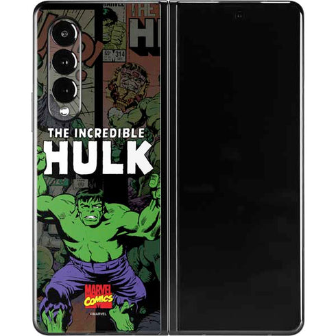 Marvel Classic Comics Hulk Fighter Vintage Galaxy Z Fold3 5G Skin