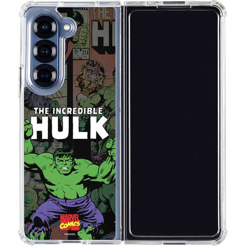 Marvel Classic Comics Hulk Fighter Vintage Galaxy Z Fold6 Clear Case