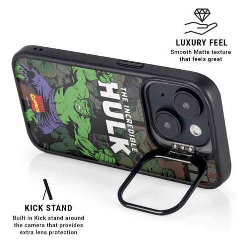 Marvel Classic Comics Hulk Fighter Vintage iPhone 14 Plus Kickstand Case