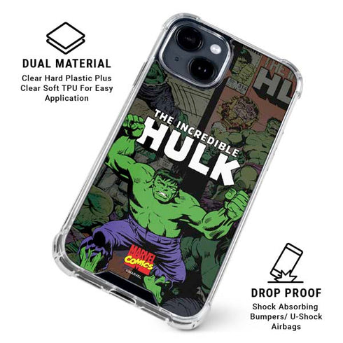 Marvel Classic Comics Hulk Fighter Vintage iPhone 15 Clear Case