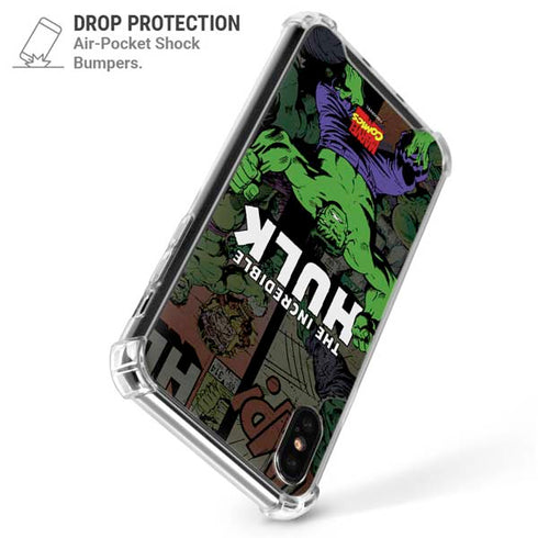 Marvel Classic Comics Hulk Fighter Vintage iPhone X/XS Clear Case
