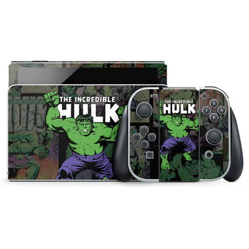 Marvel Classic Comics Hulk Fighter Vintage Nintendo Switch OLED (2021) Skin