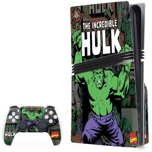 Marvel Classic Comics Hulk Fighter Vintage PS5 Pro Disk Bundle Skin