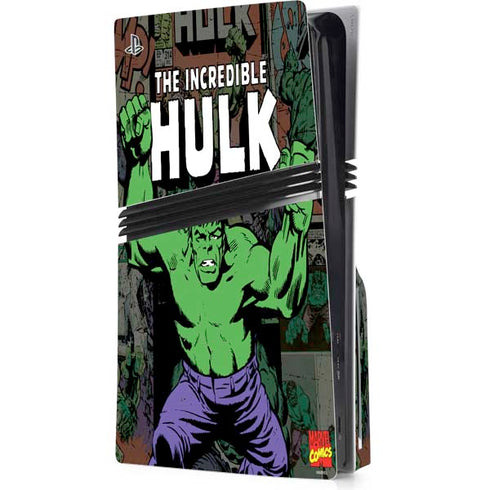 Marvel Classic Comics Hulk Fighter Vintage PS5 Pro Disk Console Skin