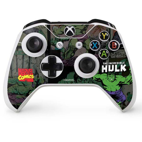 Marvel Classic Comics Hulk Fighter Vintage Xbox One S Console and Controller Bundle Skin