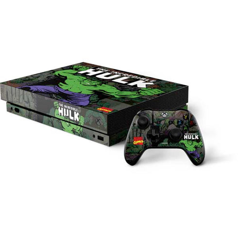 Marvel Classic Comics Hulk Fighter Vintage Xbox One X Bundle Skin