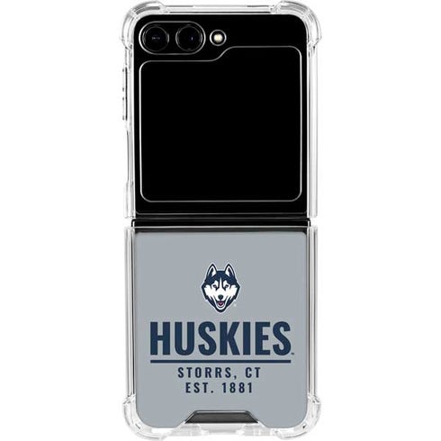 University of Connecticut Huskies Est 1881 Galaxy Z Flip6 Clear Case