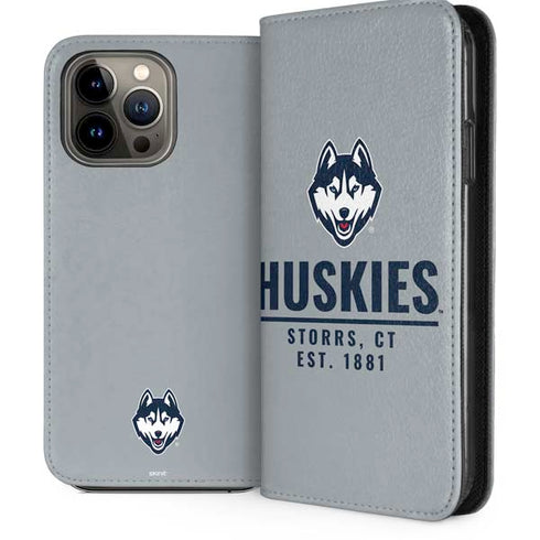 University of Connecticut Huskies Est 1881 iPhone 14 Pro Max Folio Case
