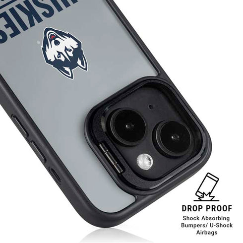 University of Connecticut Huskies Est 1881 iPhone 15 Plus Kickstand Case