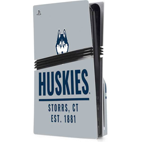 University of Connecticut Huskies Est 1881 PS5 Pro Disk Console Skin