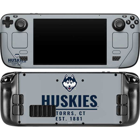 University of Connecticut Huskies Est 1881 Steam Deck Handheld Gaming Computer OLED Skin
