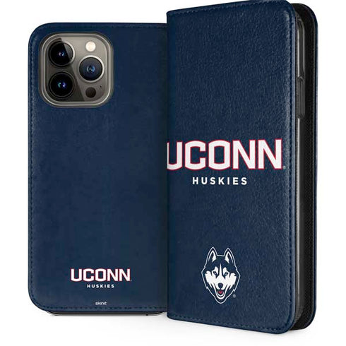 University of Connecticut Huskies UConn iPhone 14 Pro Max Folio Case