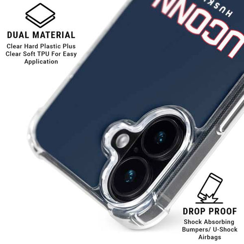 University of Connecticut Huskies UConn iPhone 16 Plus Clear Case