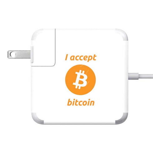 I Accept Bitcoin 85W Power Adapter (15 and 17 inch MacBook Pro Charger) Skin