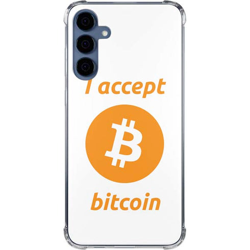I Accept Bitcoin Galaxy A35 5G Clear Case