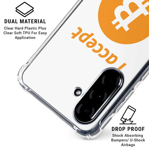 I Accept Bitcoin Galaxy A36 5G Clear Case
