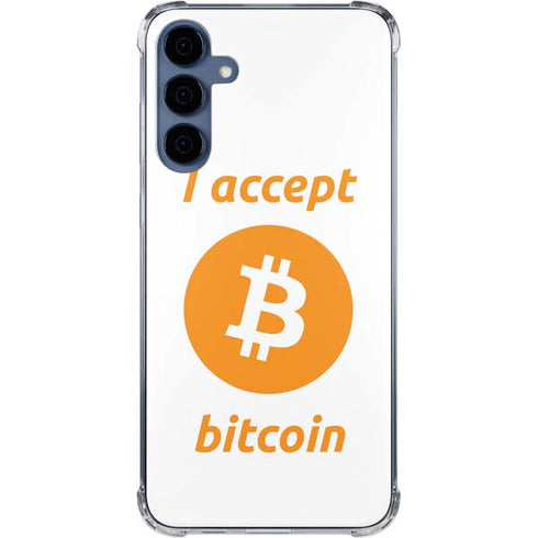 I Accept Bitcoin Galaxy A55 5G Clear Case