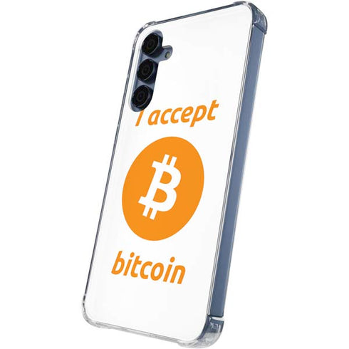 I Accept Bitcoin Galaxy A55 5G Clear Case