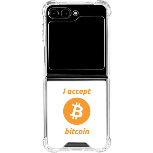 I Accept Bitcoin Galaxy Z Flip6 Clear Case