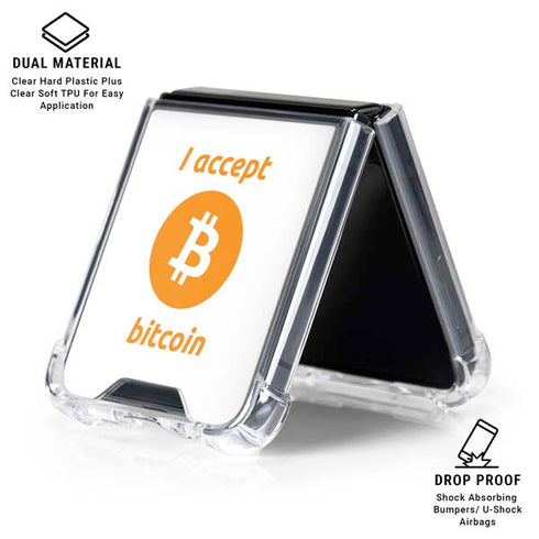 I Accept Bitcoin Galaxy Z Flip6 Clear Case