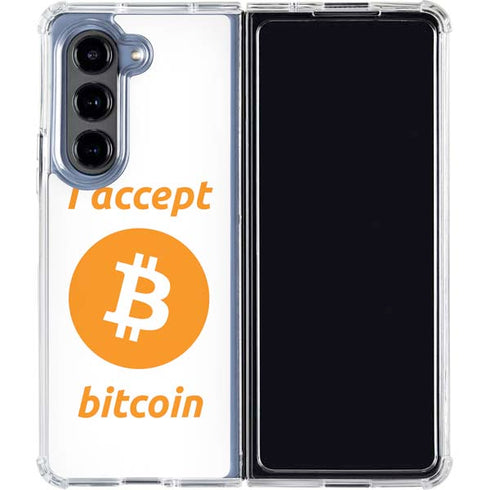 I Accept Bitcoin Galaxy Z Fold5 5G Clear Case