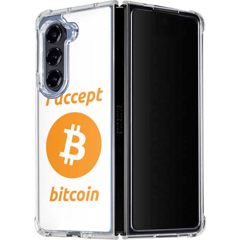 I Accept Bitcoin Galaxy Z Fold5 5G Clear Case