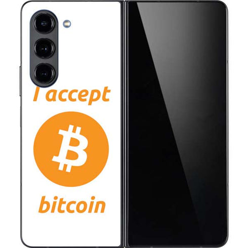 I Accept Bitcoin Galaxy Z Fold5 5G Skin