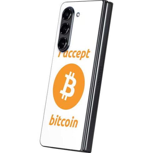 I Accept Bitcoin Galaxy Z Fold5 5G Skin