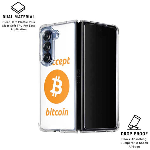 I Accept Bitcoin Galaxy Z Fold6 Clear Case