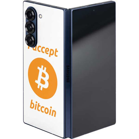 I Accept Bitcoin Galaxy Z Fold6 Skin