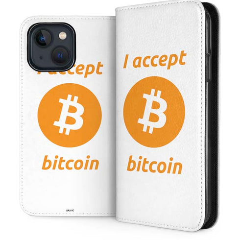 I Accept Bitcoin iPhone 15 Plus Folio Case