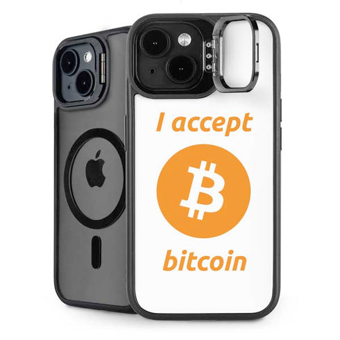 I Accept Bitcoin iPhone 15 Plus Kickstand Case