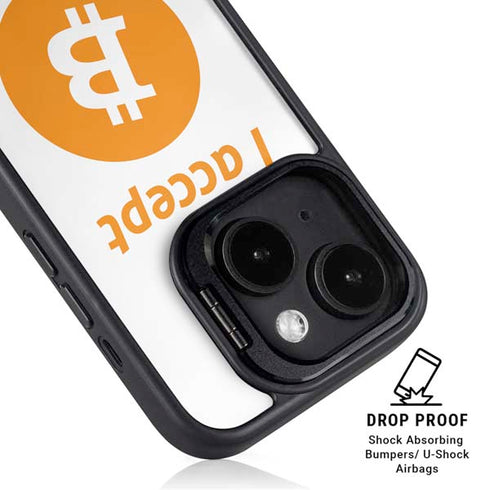 I Accept Bitcoin iPhone 15 Plus Kickstand Case