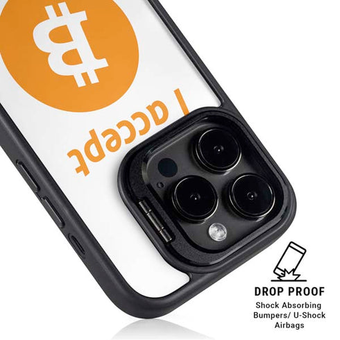 I Accept Bitcoin iPhone 15 Pro Max Kickstand Case