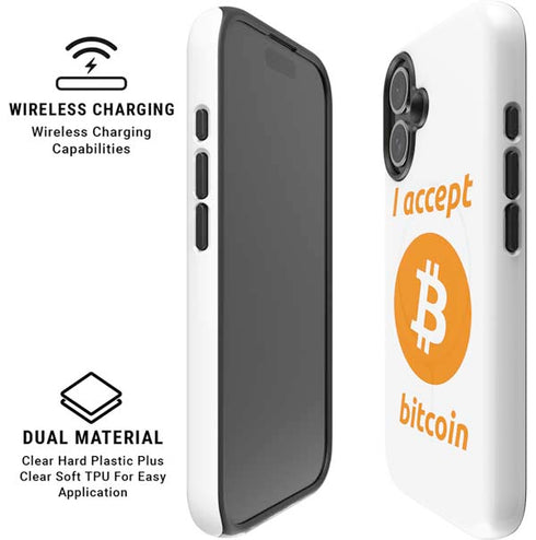 I Accept Bitcoin iPhone 16 Magsafe Impact Case