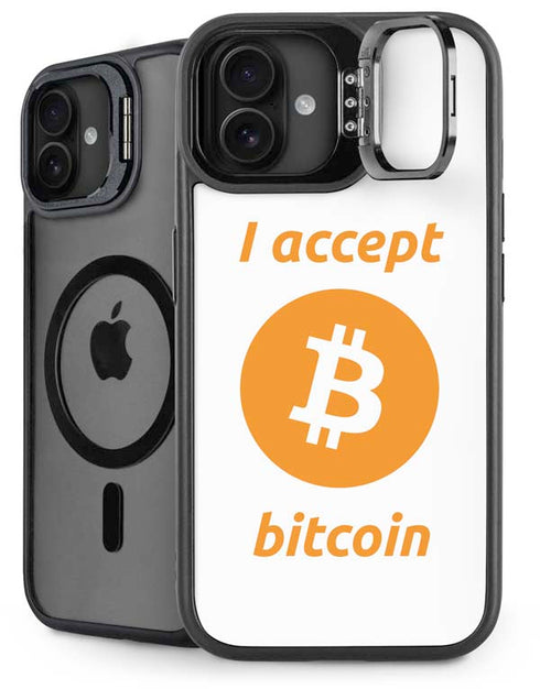 I Accept Bitcoin iPhone 16 Plus Kickstand Case