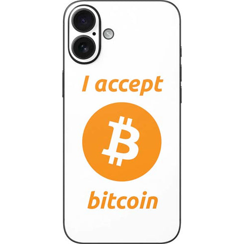 I Accept Bitcoin iPhone 16 Plus Skin