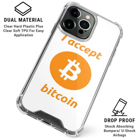 I Accept Bitcoin iPhone 16 Pro Clear Case