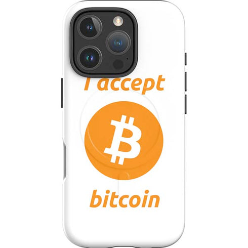 I Accept Bitcoin iPhone 16 Pro Max Magsafe Impact Case