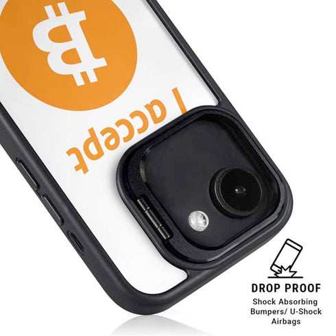 I Accept Bitcoin iPhone 16e Kickstand Case