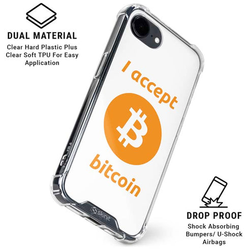 I Accept Bitcoin iPhone 16e Clear Case