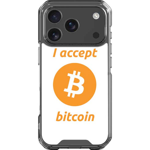 I Accept Bitcoin iPhone 18 Pro Clear Case