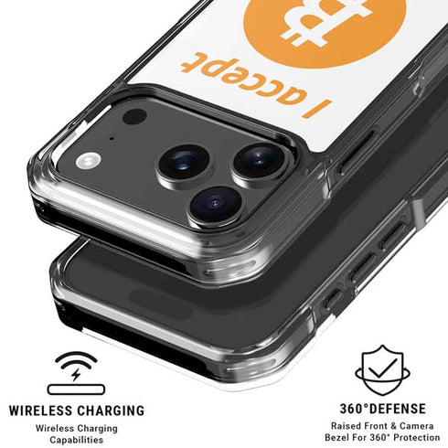 I Accept Bitcoin iPhone 18 Pro Clear Case