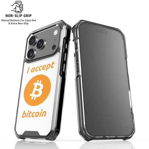 I Accept Bitcoin iPhone 18 Pro Clear Case