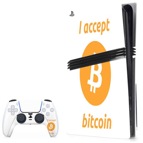I Accept Bitcoin PS5 Pro Disk Bundle Skin