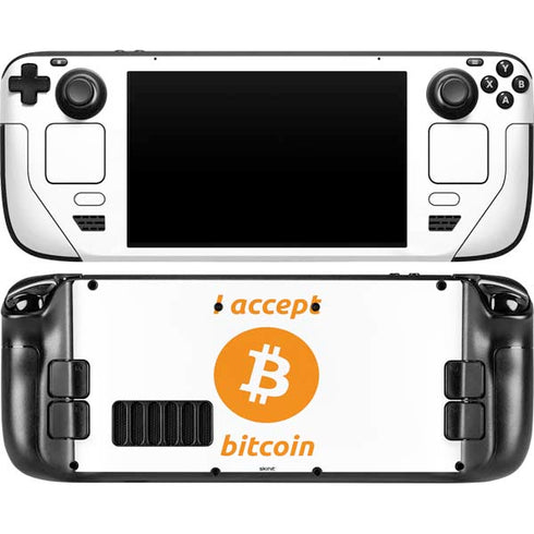 I Accept Bitcoin Steam Deck Handheld Gaming Computer OLED Skin