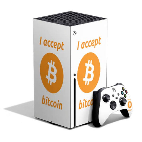 I Accept Bitcoin Xbox Series X Bundle Skin