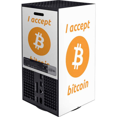 I Accept Bitcoin Xbox Series X Bundle Skin