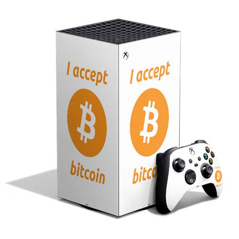 I Accept Bitcoin XBox Series X Digital Edition Bundle Skin