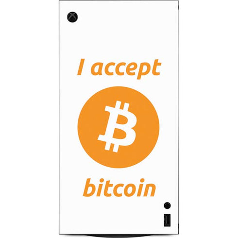 I Accept Bitcoin XBox Series X Digital Edition Console Skin